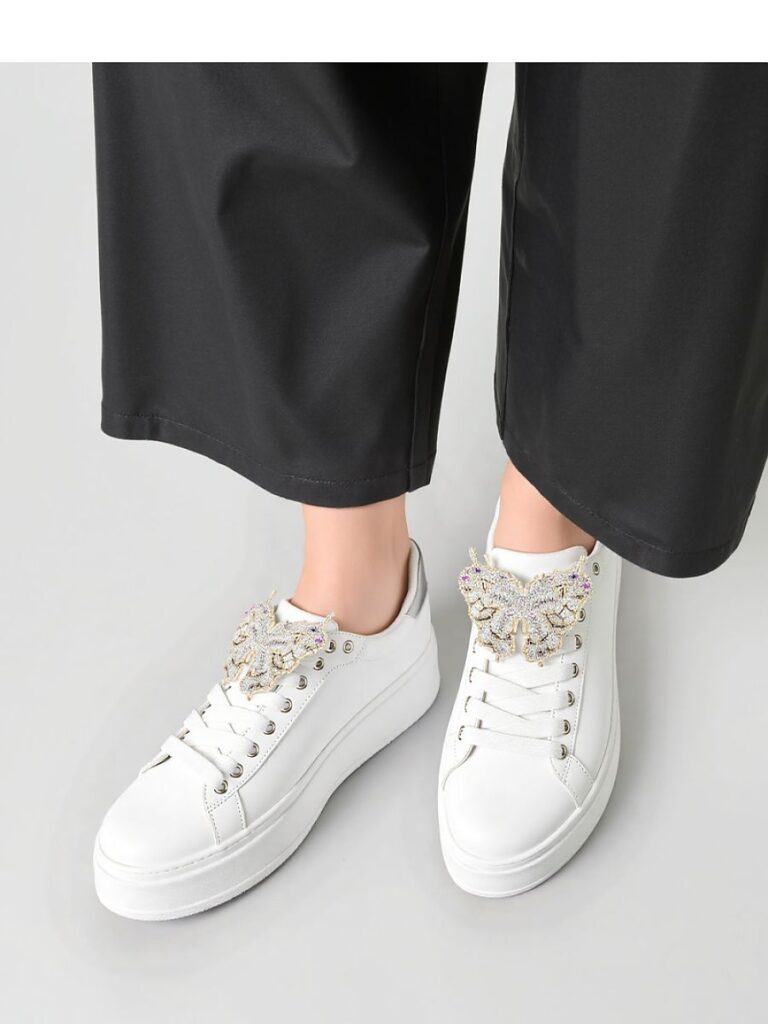 Damskie Sneakersy BUTTERFLY LUX ? Silver - Inello
