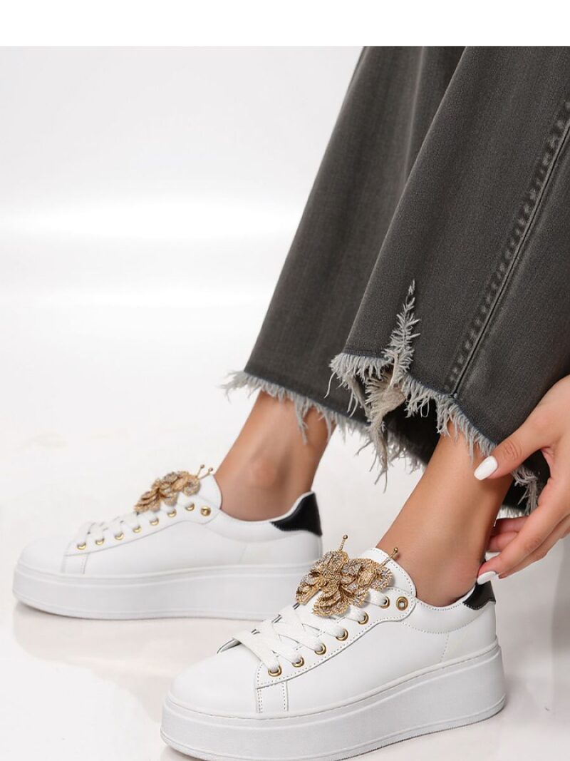 Damskie Sneakersy BUTTERFLY LUX ? White/Black - Inello - obrazek 4