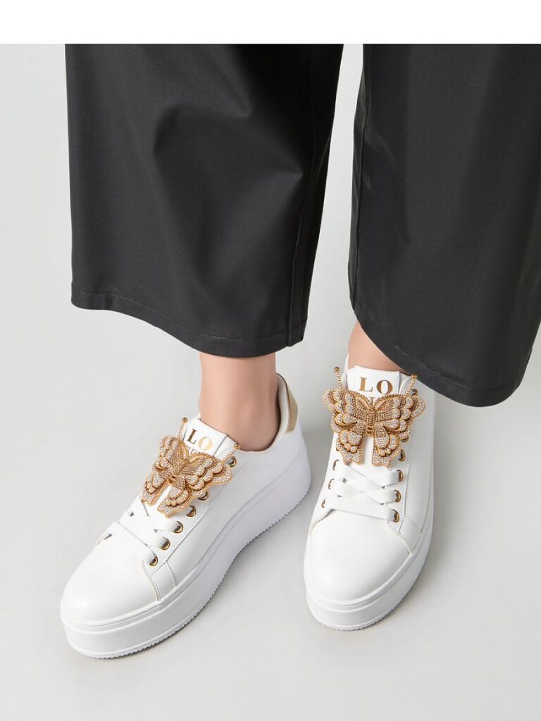 Damskie Sneakersy BUTTERFLY LUX ? Gold - Inello