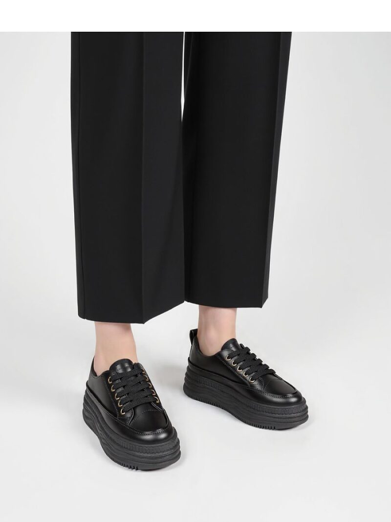 Damskie Sneakersy PLATFORMIA ? Black - Inello - obrazek 3