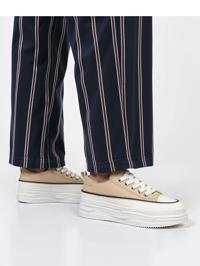 Damskie Sneakersy PLATFORMIA ? Khaki - Inello - obrazek 4
