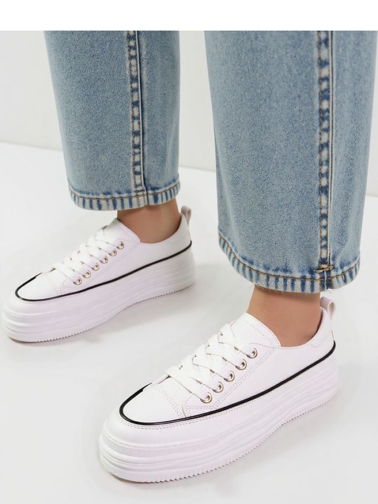 Damskie Sneakersy PLATFORMIA ? White - Inello