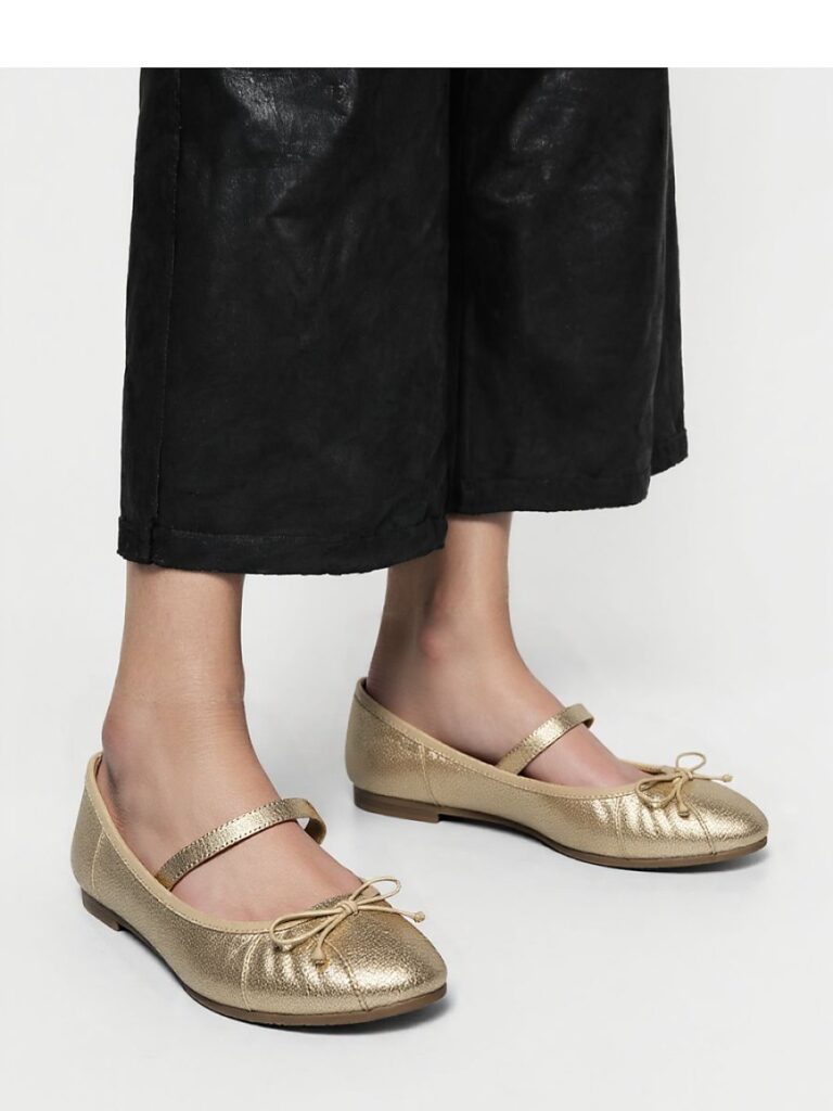 Damskie Baleriny LUSIA ? GOLD - Inello