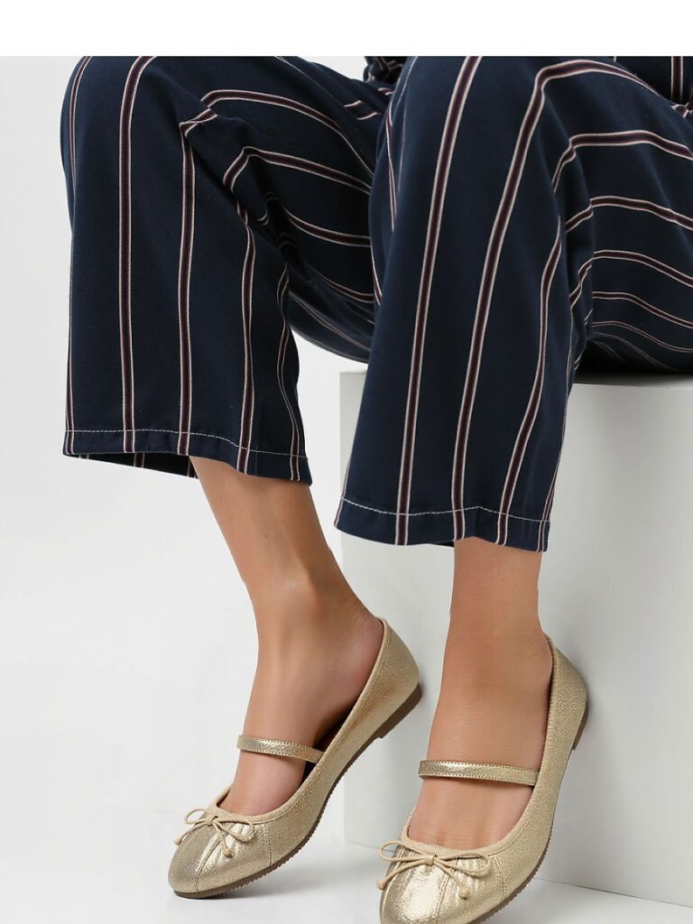 Damskie Baleriny ELVINA - GOLD - Inello