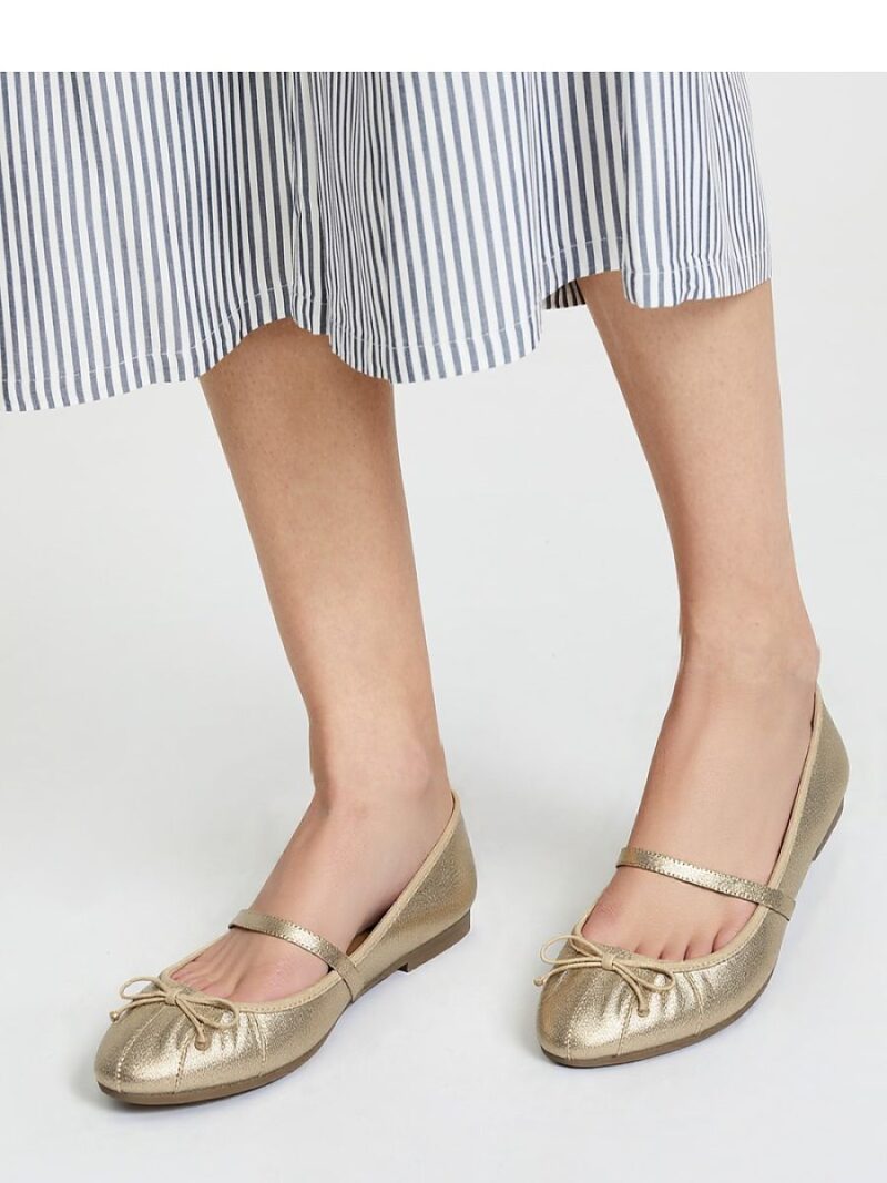 Damskie Baleriny ELVINA - GOLD - Inello - obrazek 3