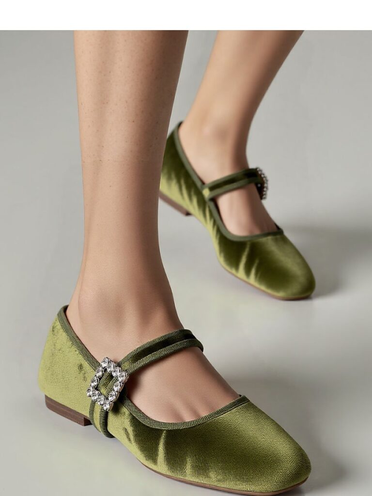 Damskie Baleriny FINDLAY ? GREEN - Inello
