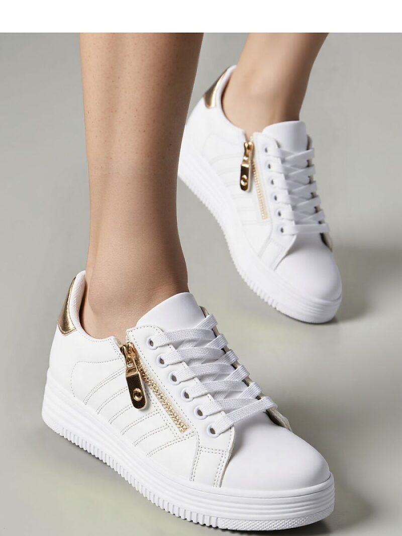 Damskie Sneakersy SAVONA WHITE CHAMPAGNE ? Stylowe Buty na Platformie - Inello - obrazek 2