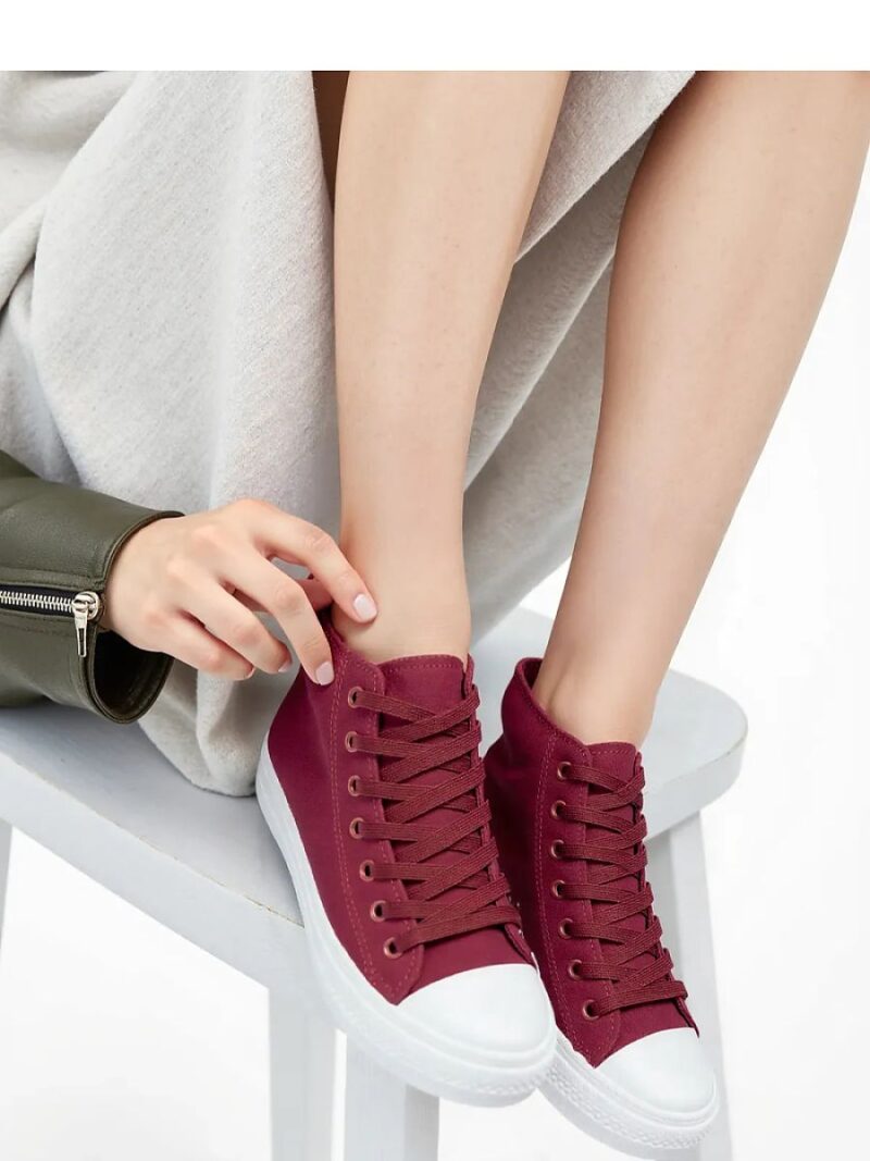 Damskie Trampki LIVIO WINE RED - Inello - obrazek 2