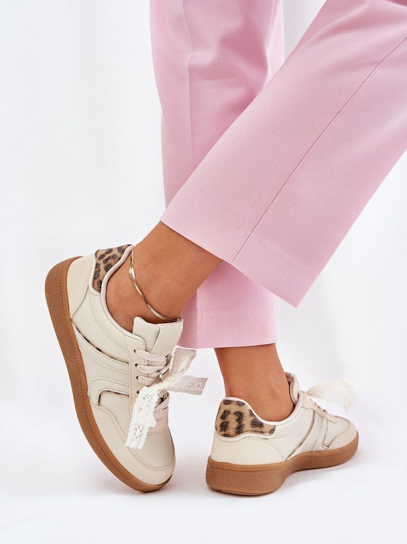 Buty Sportowe Model Zielle 88227 Beige/Panterka - Step in style - obrazek 3