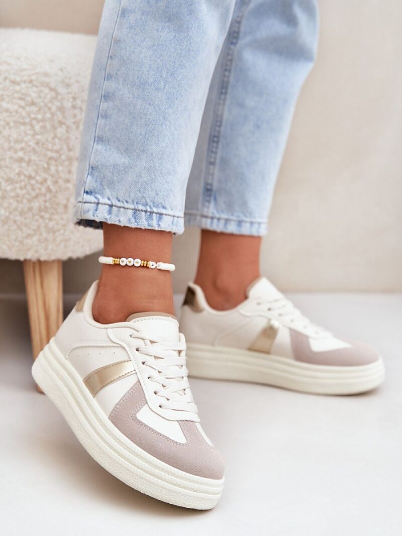 Buty Sportowe Model Goriette 8958 Beige - Step in style