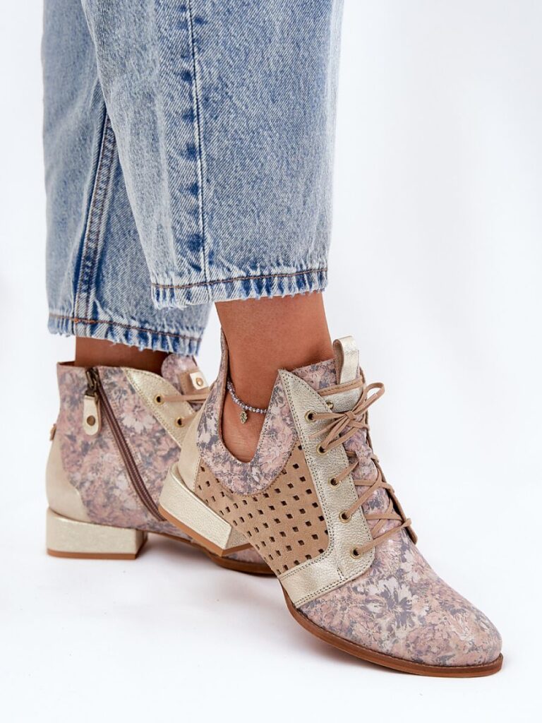 Botki Model Maciejka 05541-04 Beige/Gold - Step in style