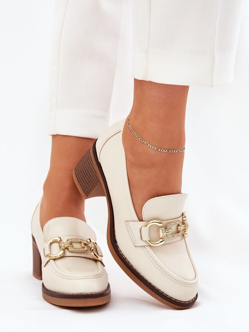 Półbuty Model Draciela 2022 Beige - Step in style - obrazek 3