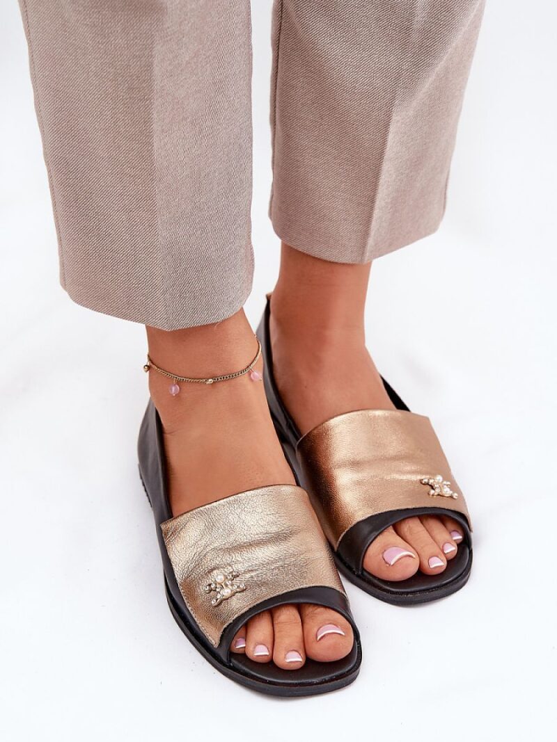 Baleriny Model Zazoo 1865 Gold/Black - Step in style - obrazek 3
