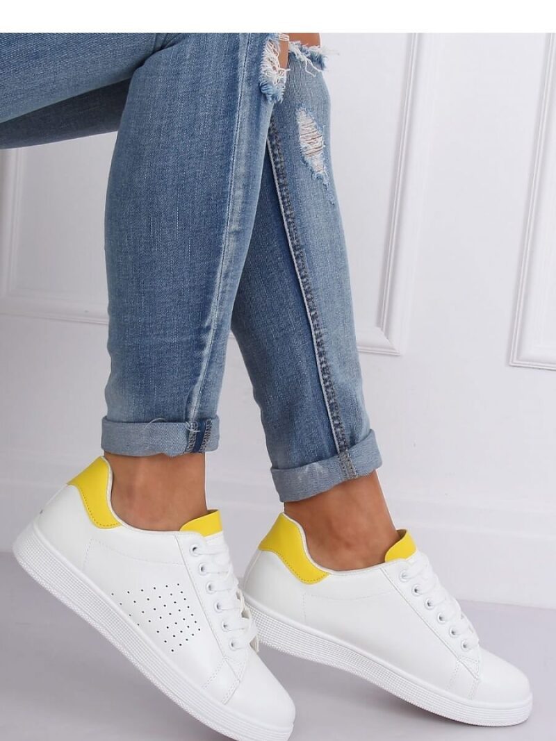 TRAMPKI DAMSKIE BIAŁO-ŻÓŁTE LV101P YELLOW - Inello - obrazek 2
