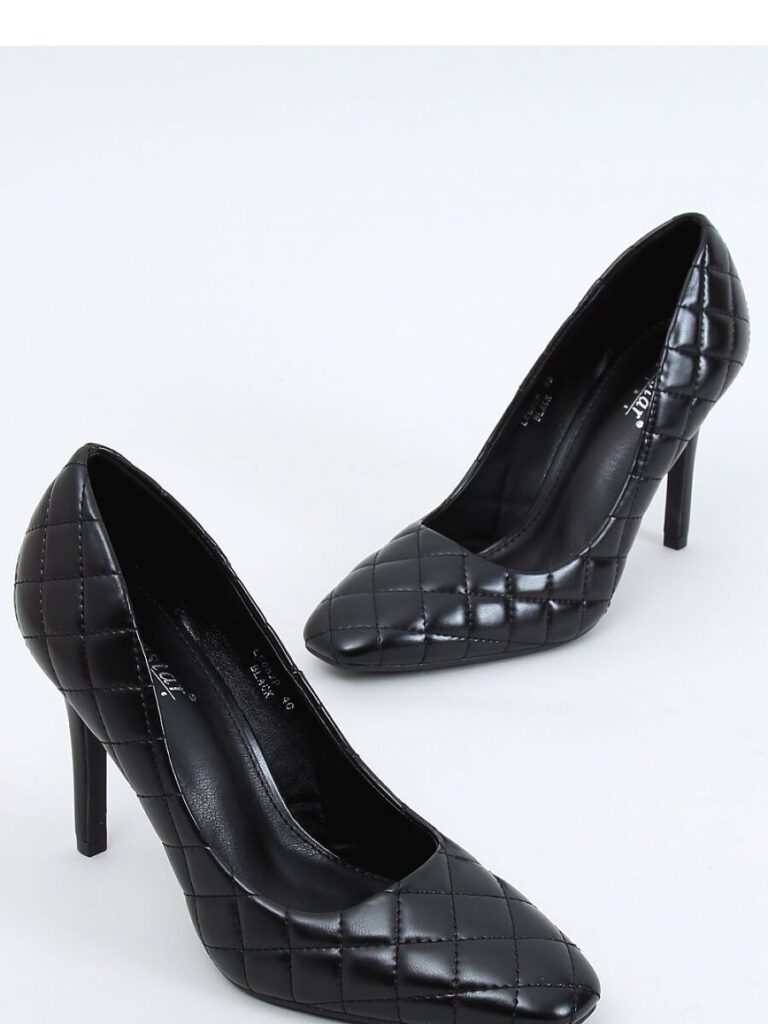 SZPILKI DAMSKIE PIKOWANE CZARNE LE082P BLACK - Inello