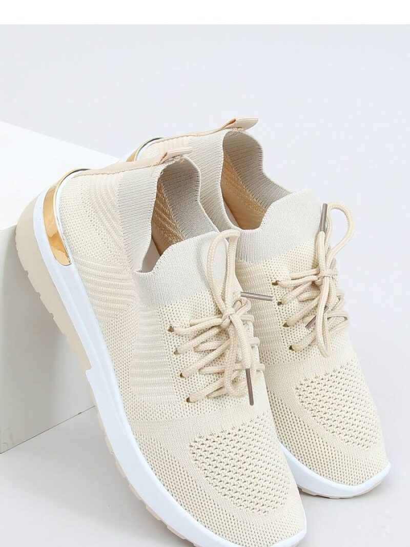 BUTY SPORTOWE SKARPETKOWE BEŻOWE G-363 BEIGE - Inello
