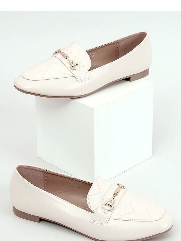 MOKASYNY DAMSKIE BEŻOWE JL76 BEIGE - Inello