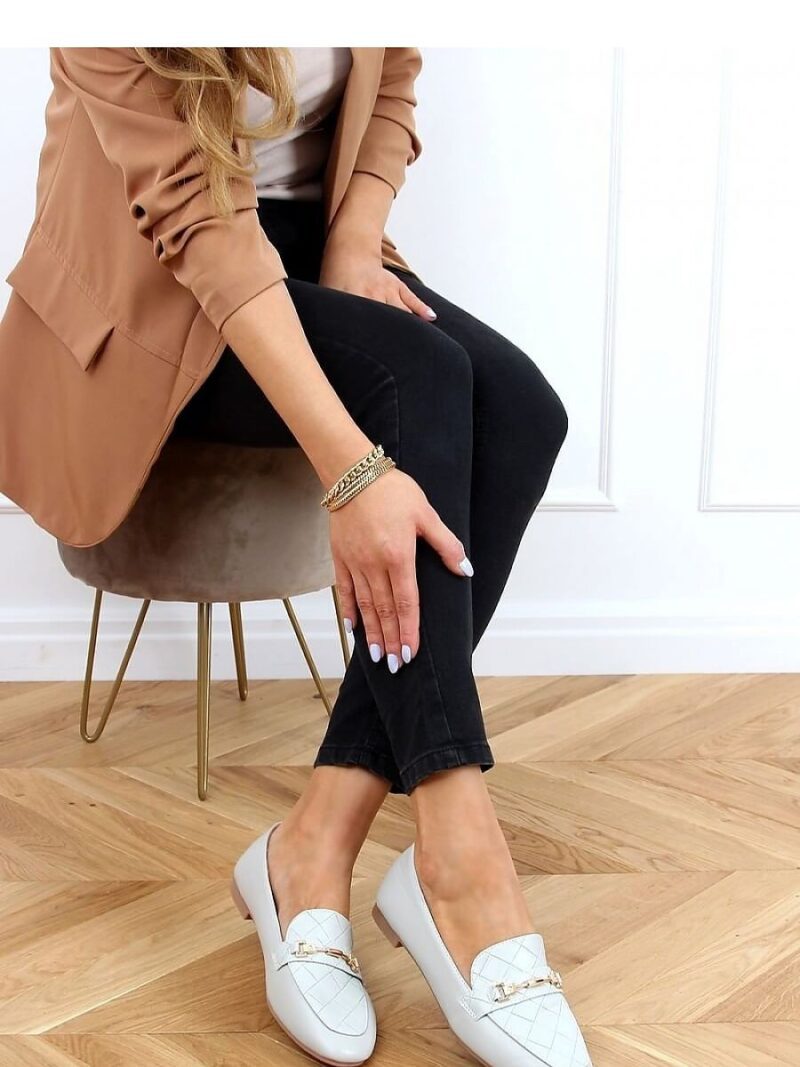 MOKASYNY DAMSKIE SZARE JL76 GREY - Inello - obrazek 3