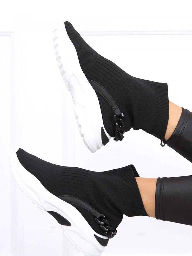 Skarpetkowe buty za kostkę GINA BLACK - Inello - obrazek 3