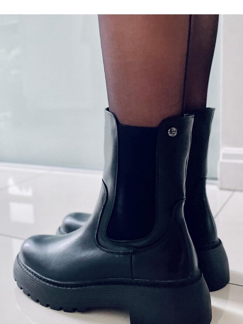 Sztyblety z wysoką cholewką SHAW BLACK - Inello - obrazek 3