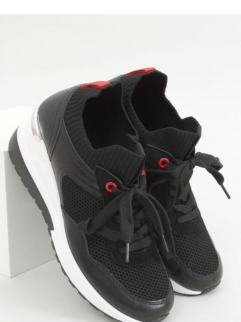 Sneakersy na koturnie FENIX BLACK - Inello