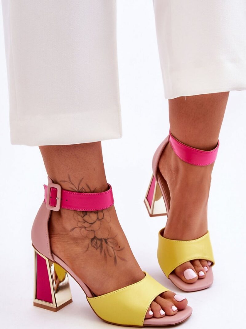 Sandały Model Sorel M349 Pink/Yellow - Step in style