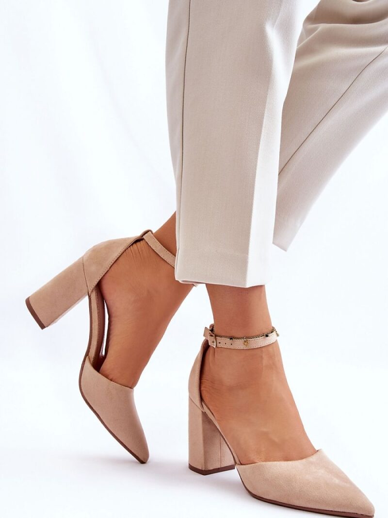Czółenka Model Lexie QA203P Beige Zamsz - Step in style - obrazek 3
