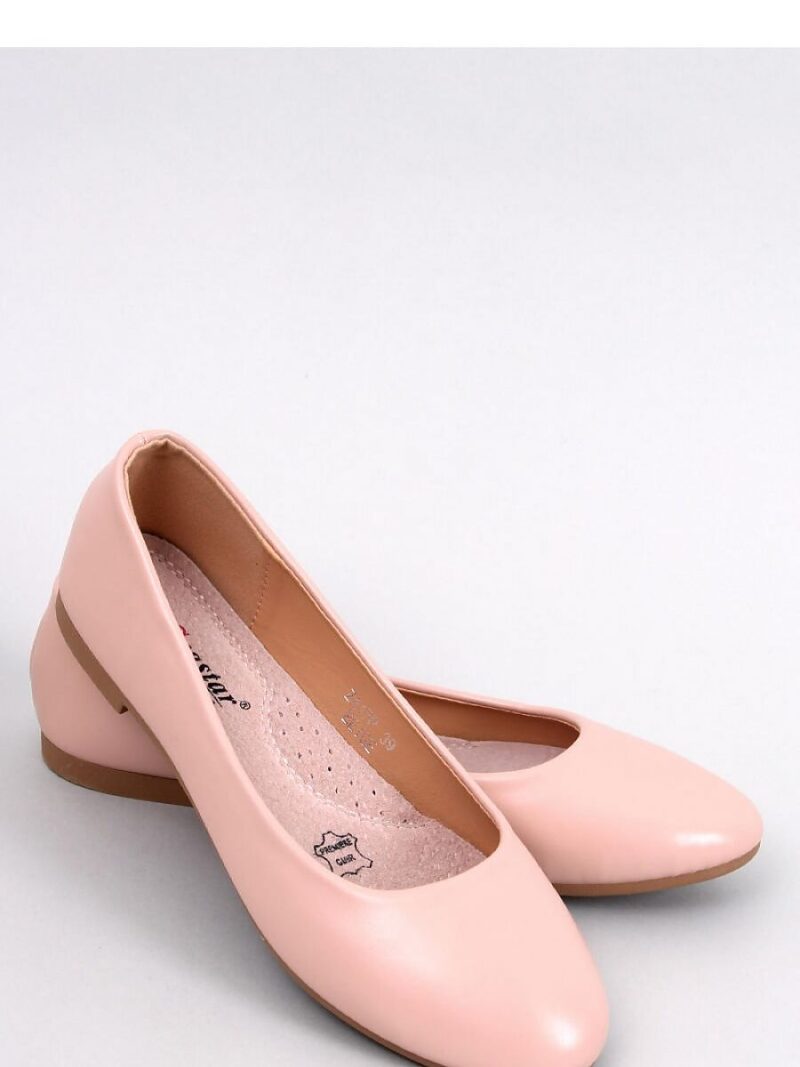 Baleriny ze skórzaną wkładką TOVA BEIGE - Inello
