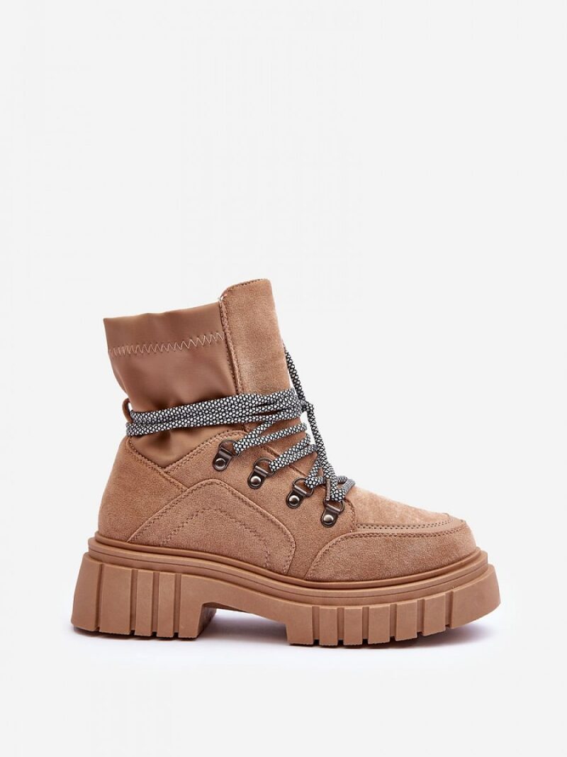 Botki Model Acorn 88-65 Dark Beige Zamsz - Step in style - obrazek 3
