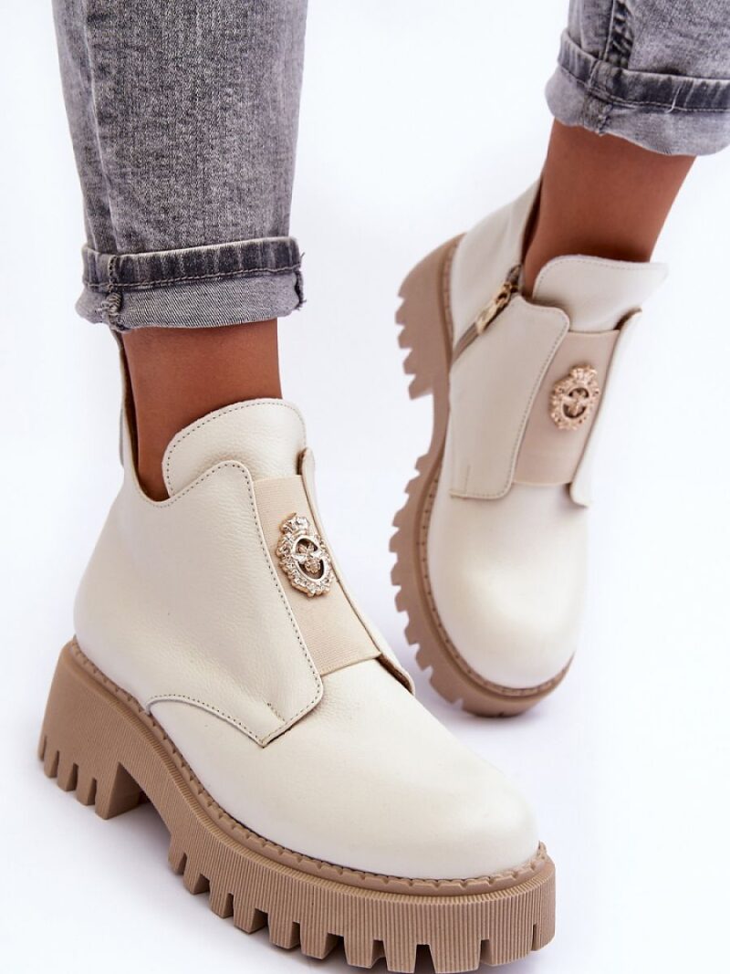 Botki Model Lemar Lusanna 600451 Light Beige - Step in style