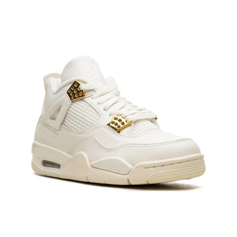 Buty Air Jordan 4 Białe Złote Metalic Gold AQ9129-170 - obrazek 2