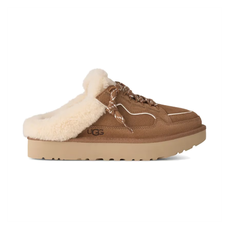 Ugg Lowmel Mule Brązowe Klapki Ocieplane Chestnut