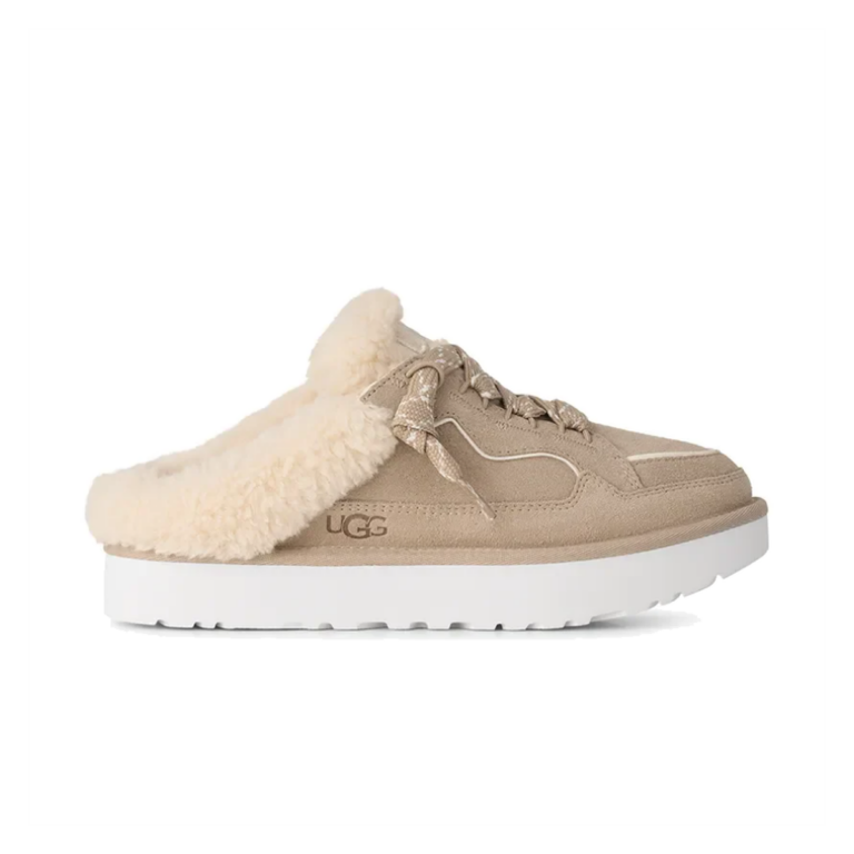 Ugg Lowmel Mule Beżowe Klapki Ocieplane Moonlight